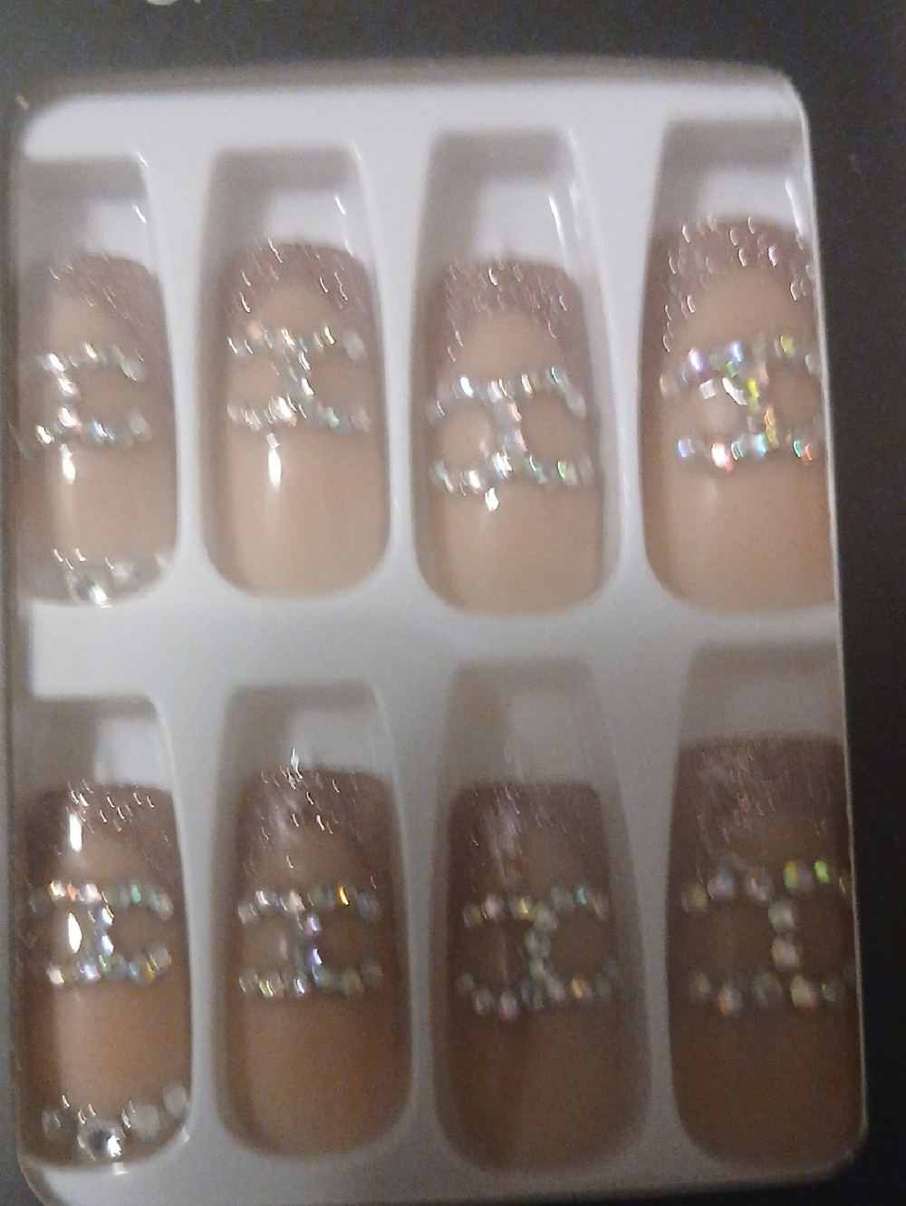 Press-On Nails with Iridescent Rhinestones (2sets) - Picture 5 of 7